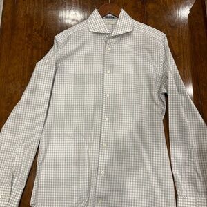 Suitsupply Light Gray Checkered Dress Shirt